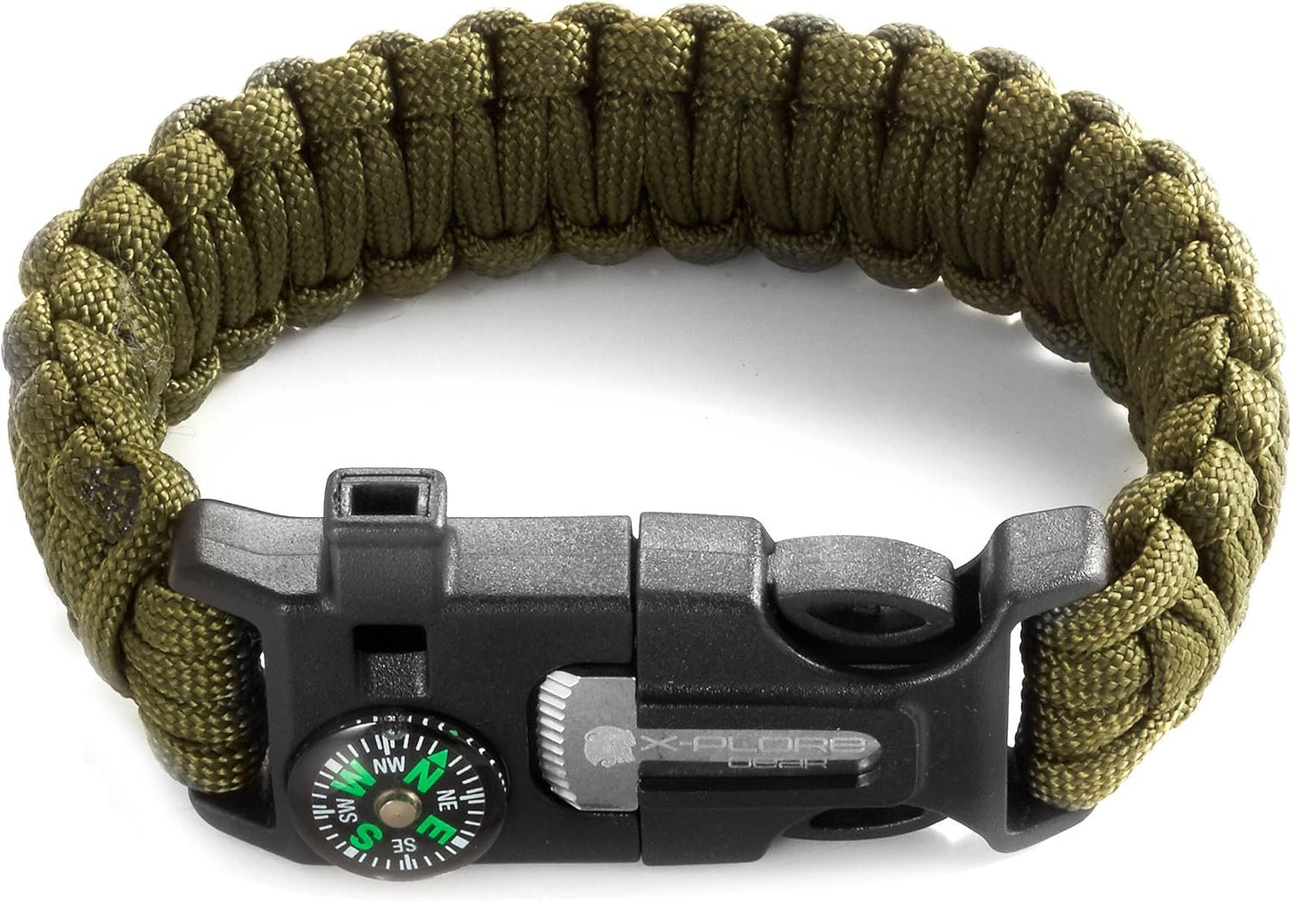 X-Plore Gear Emergency Paracord Bracelets | Set Of 2| The ULTIMATE Tactical Survival Gear| Flint Fire Starter, Whistle, Compass & Scraper/Knife| BEST Wilderness Survival-Kit For Camping/Fishing & More