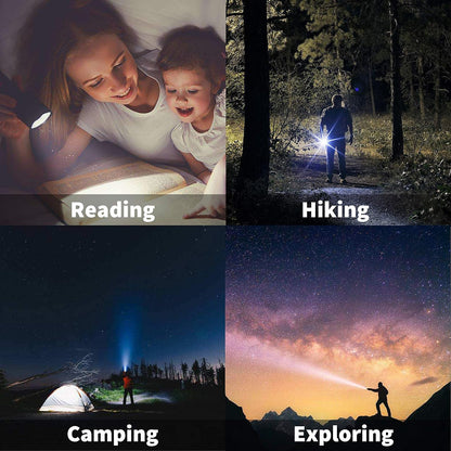 LED Emergency Handheld Flashlight, 4 Pack, Adjustable Focus, Water Resistant with 5 Modes, Best Tactical Torch for Hurricane, Dog Walking, Camping