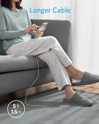 Anker PowerWave Magnetic Wireless Chargers 5 ft Built-in USB-C cable, compatible with Magsafe for iPhone 16/15/14/13 series