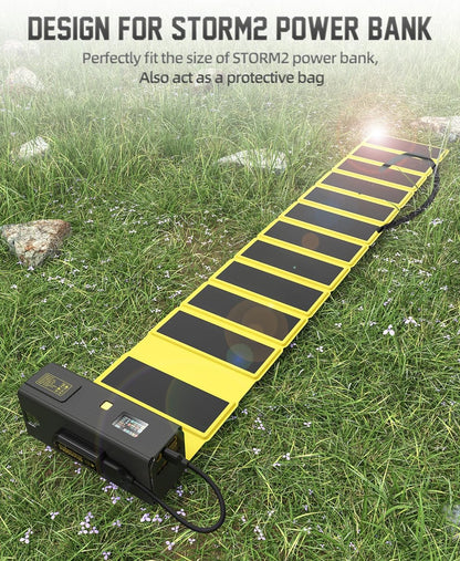 SHARGE Solar Panel Charger 12W, USB C Solar Panel IP54 Waterproof Portable Hiking Camping Gear (Design for 100W Storm2) Compatible with iPhone, iPad, Samsung Galaxy and More