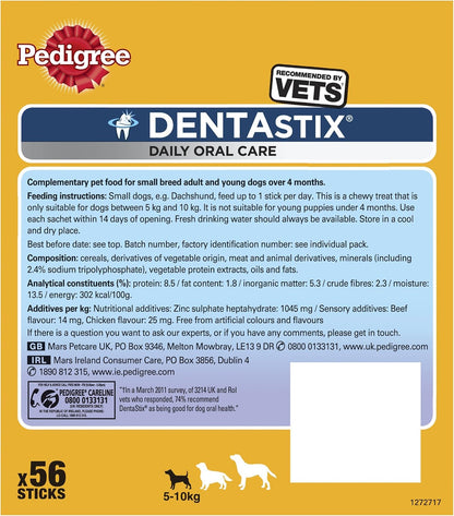Pedigree Dentastix Daily Oral Care Small Dog 5 to 10 k g 56 Sticks Pack of 1