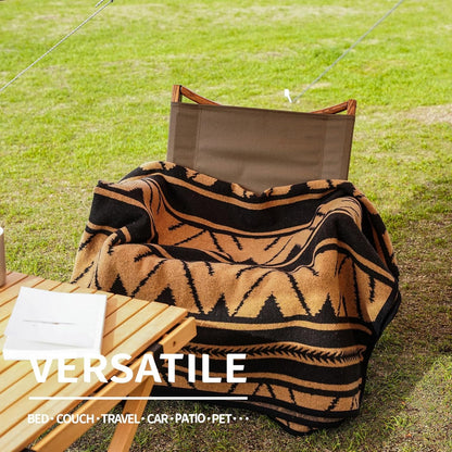 ACUSHLA Merino Wool Camp Blanket - Warm, Thick, Washable, Large Throw Great for Outdoor Camping All Seasons Suitable Sierra Khaki 79'' x63'' 3.8lbs