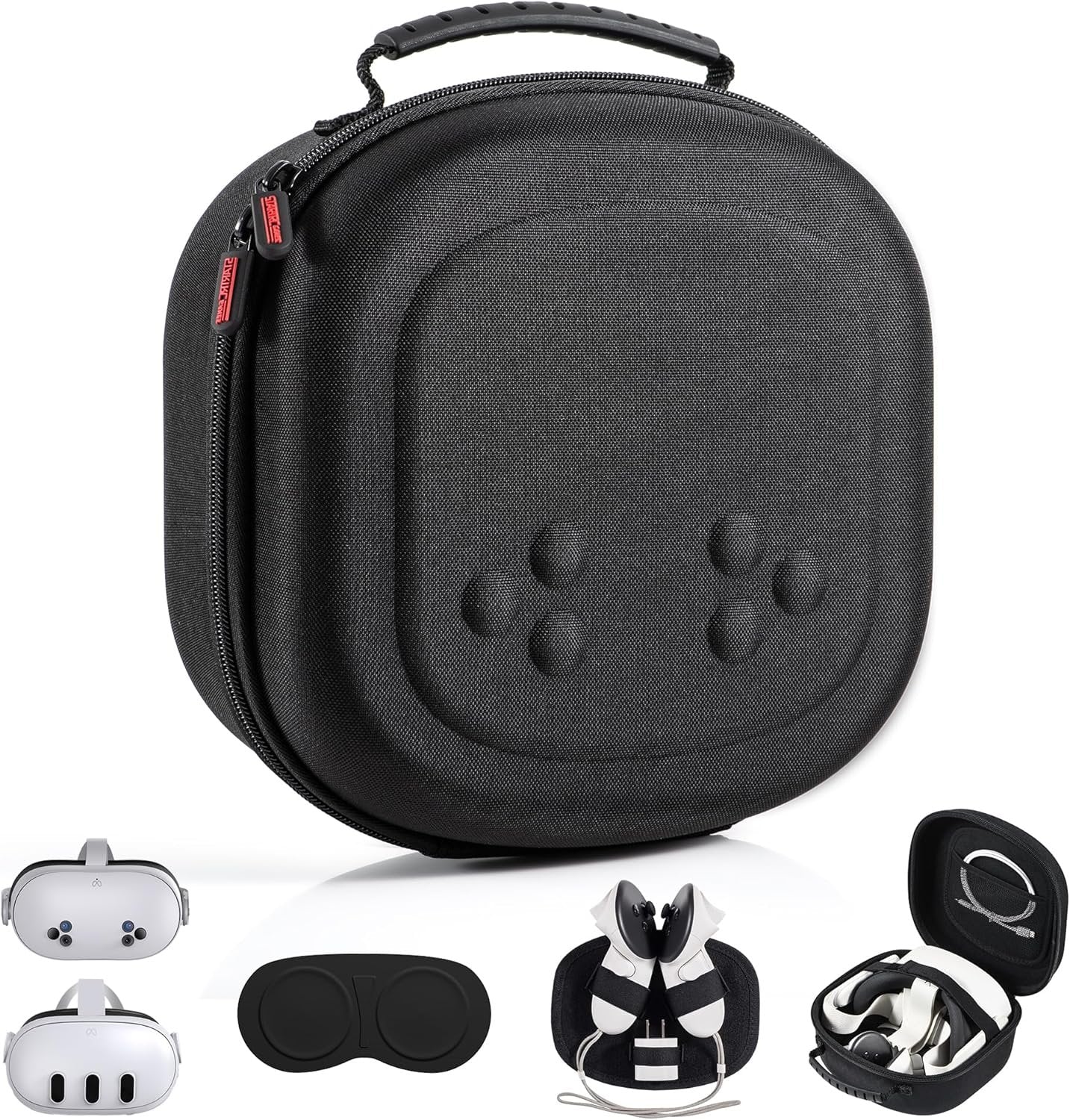 Hard Carrying Case for Meta Quest 3S, VR Gaming Headset and Touch Controllers Accessories Travel Case, Small Hard Shell Storage Case for Oculus Quest 3S/Quest 3/Vision Pro, Black