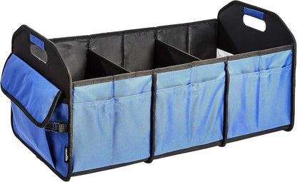 Amazon Basics Collapsible Portable Multi-Compartment Heavy Duty Cargo Trunk Organizer - Blue