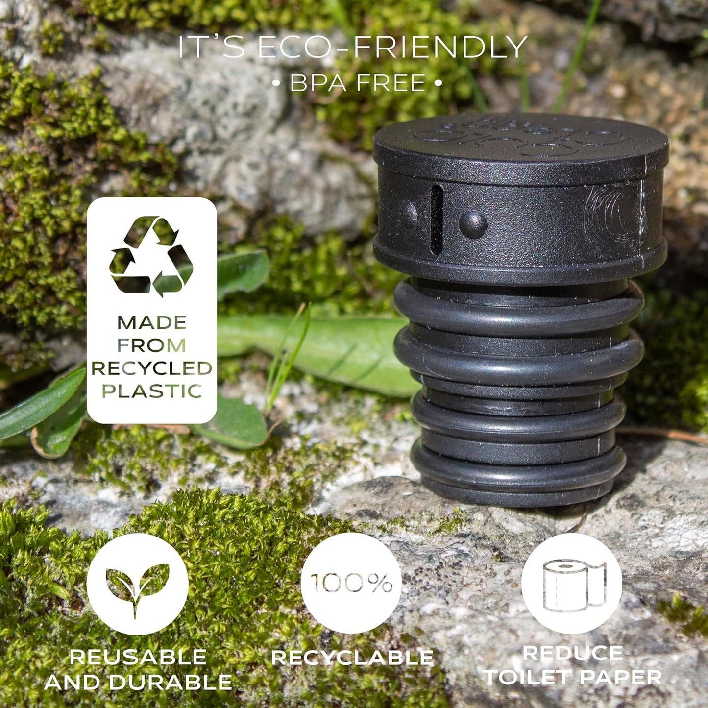 CuloClean Hygiene bag for hiking + Portable travel bidet. Personal hygiene kit for hikers, leave no trace (LNT) while hiking in the countryside.