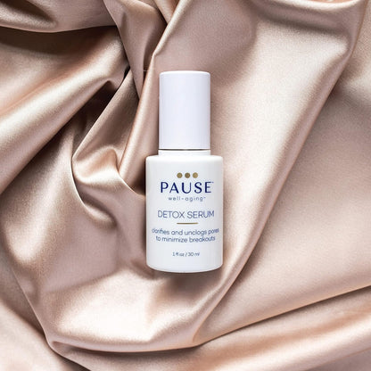 Pause Well Aging Detox Serum - Skin Care For Menopausal Women - Clarifies and Unclogs Pores - Skin Firming Serum That Lifts and Brightens - Balancing Serum For Fine Lines and Wrinkles - 1 fl oz