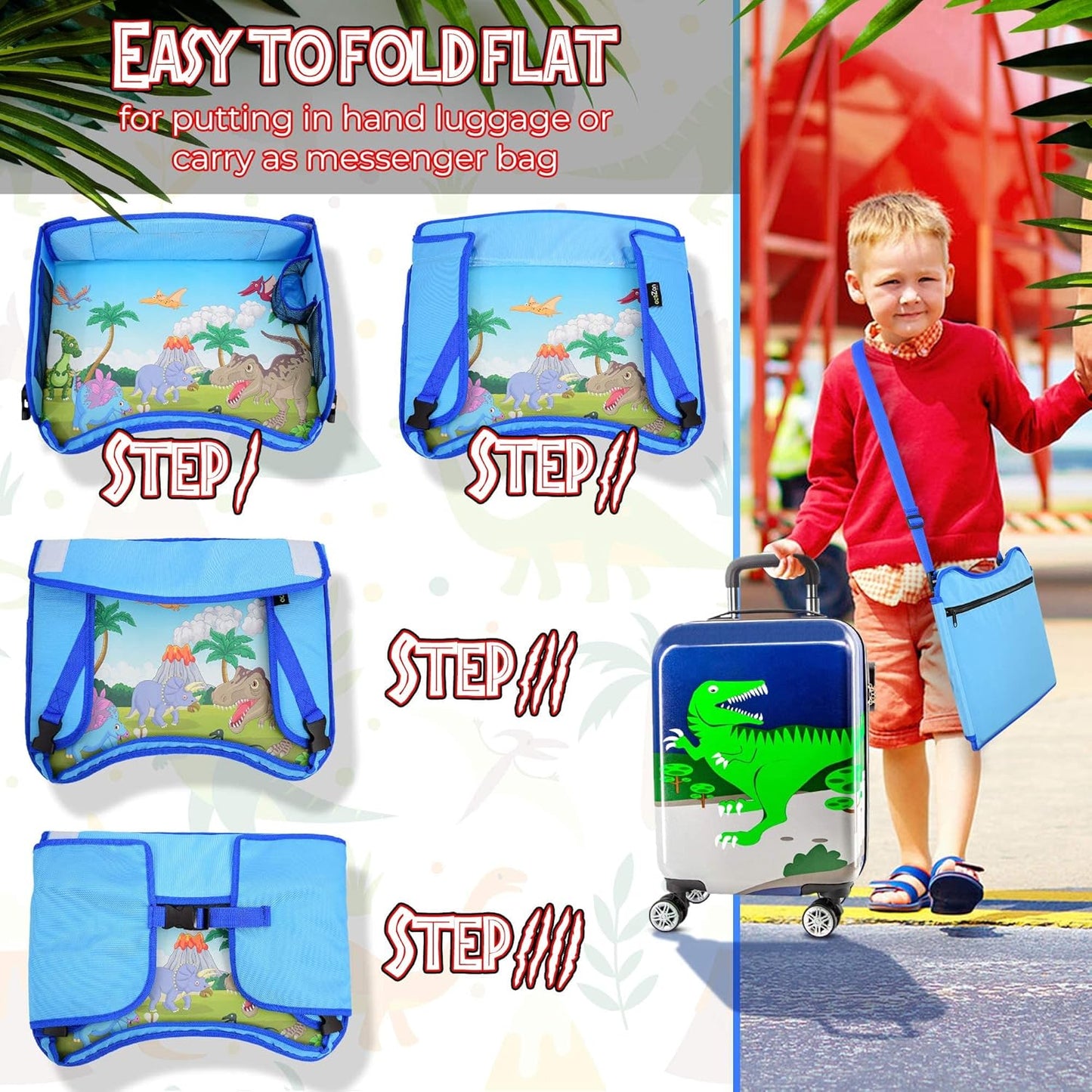 EcoZen Lifestyle Kids Travel Tray - Car Seat Tray Keeps Kids Entertained, Anti-Bacteria Coating, Universal Fit, Black