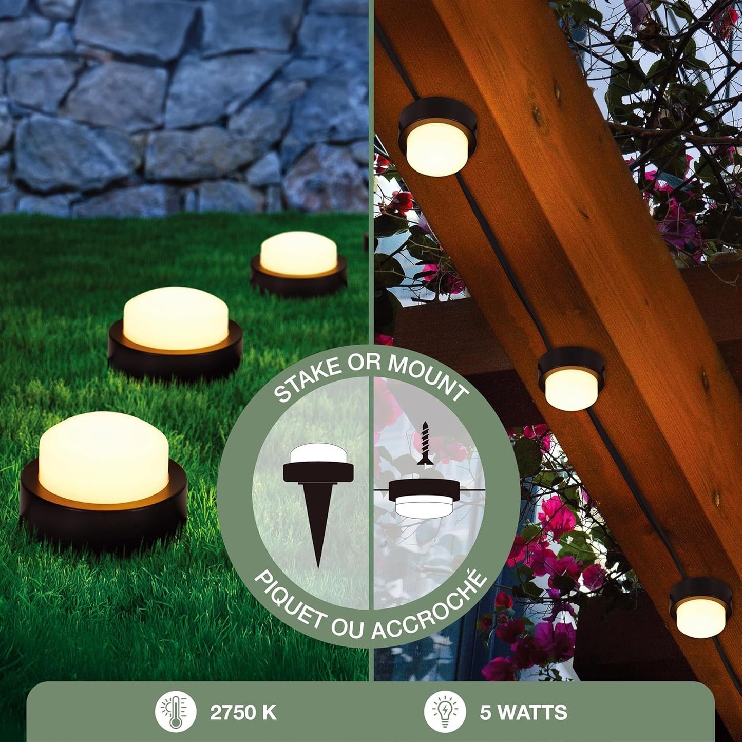 Danson Decor LED Puck Lights – Set of 10 Pathway Lights Illuminate Walkways and Gardens – Energy Efficient Ground Lights & Landscape Lighting