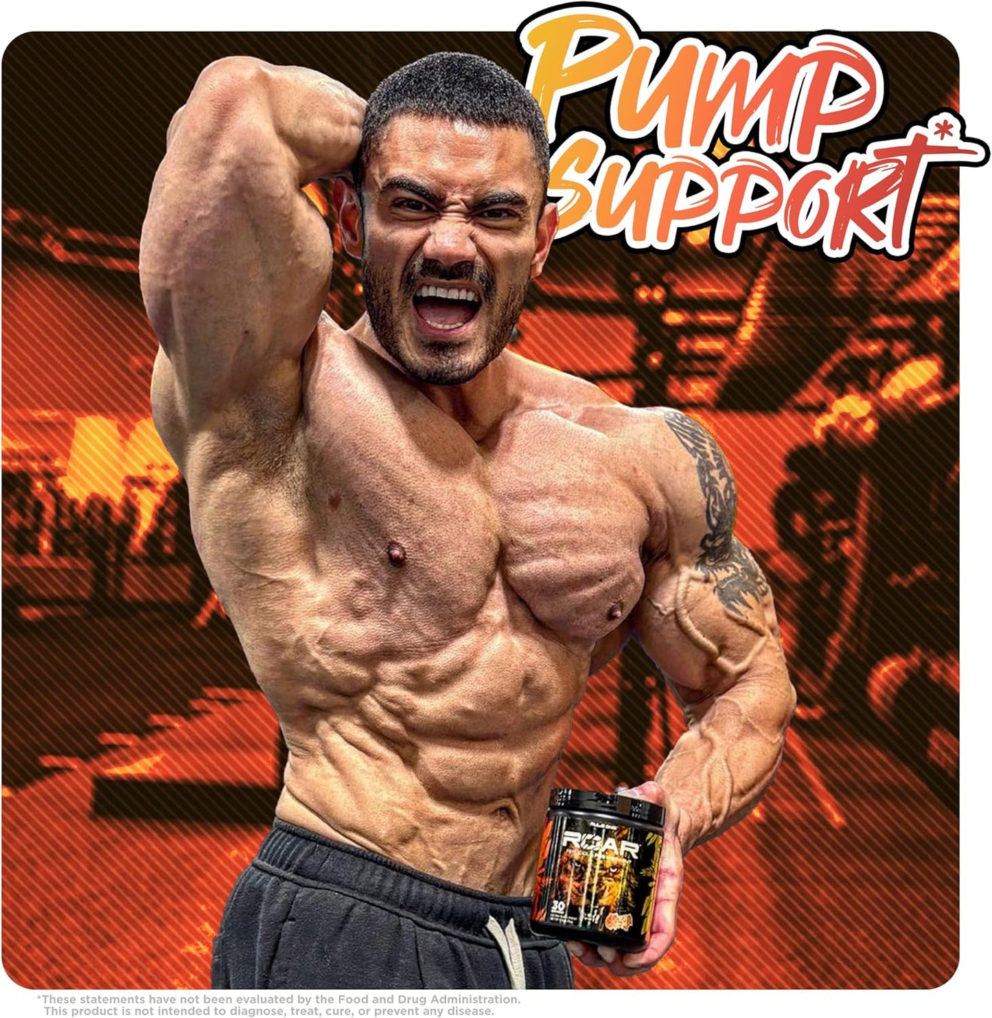 Rule1 R1 Roar Ferocious Pre-Workout Protein Powder 315 g, Peach Mango (30 Servings)