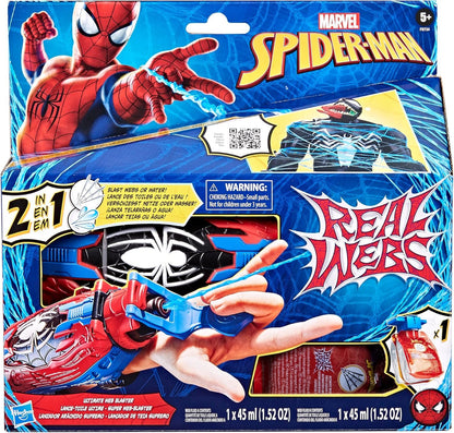 Marvel Spider-Man Real Webs Ultimate Web Blaster, 2-in-1 Role Play Toy, Super Hero Toys for Kids, Ages 5+