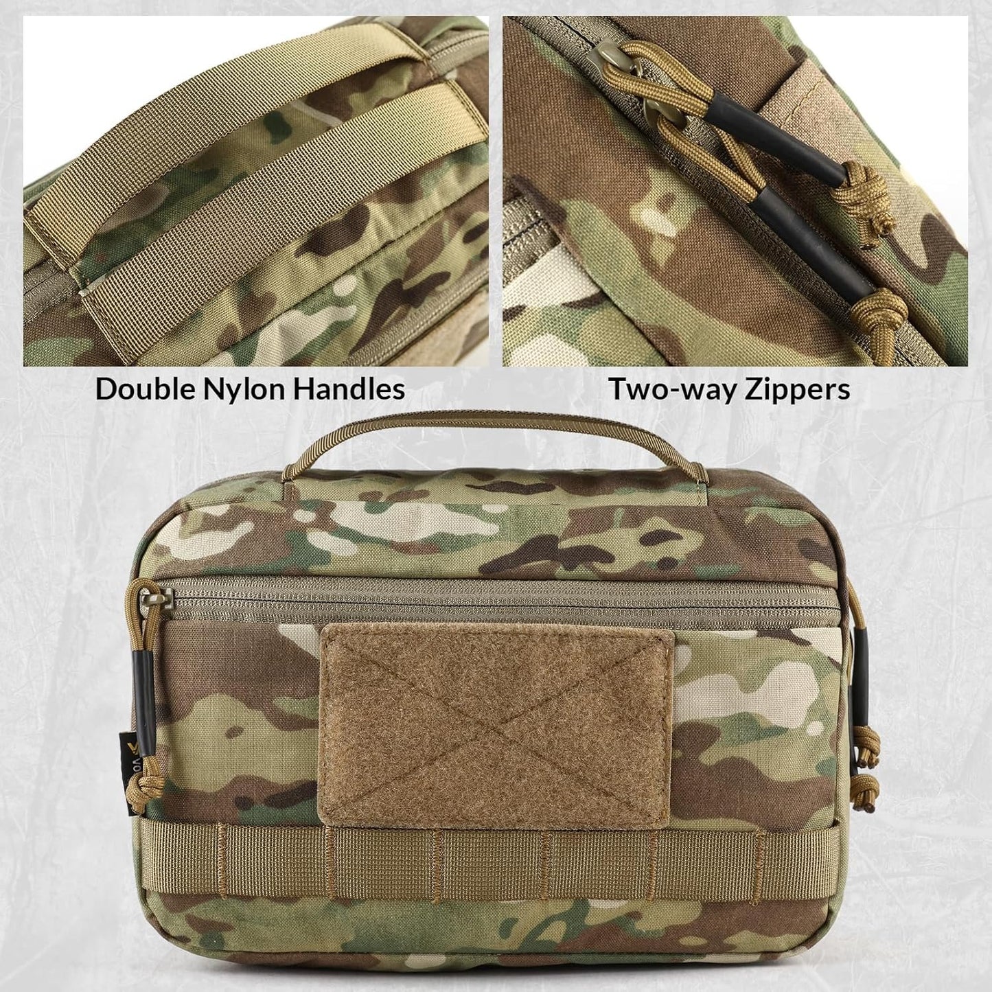 VOTAGOO GEAR Tactical Toiletry Bag Hygiene Bag EDC Military Tool Molle Pouches Small Dopp Kit Travel Shower Bag for Men