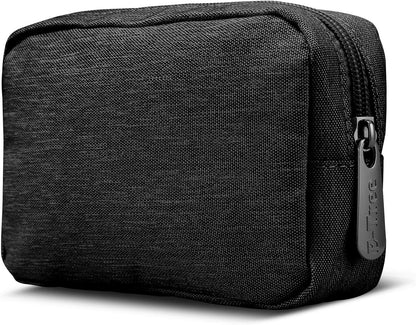E-Tree 7 inch Canvas Zippered Small Bag, Mini Travel Makeup Carrying Case, Cosmetic Bag, Portable Electronics Accessories Organizer, Tiny Coin Purse Wallet, Little Pouch for Little Items, Black
