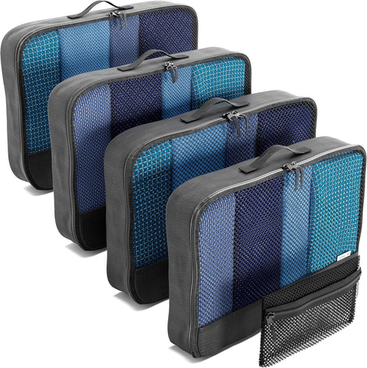 OW-Travel Travel Organizer Suitcase Set, Suitcase Organizer, Storage Bags for Suitcases. Packing Cubes Set Organizer Suitcase, 2) Black, Double Zipper Packaging Bags, Internal Stitching Finished