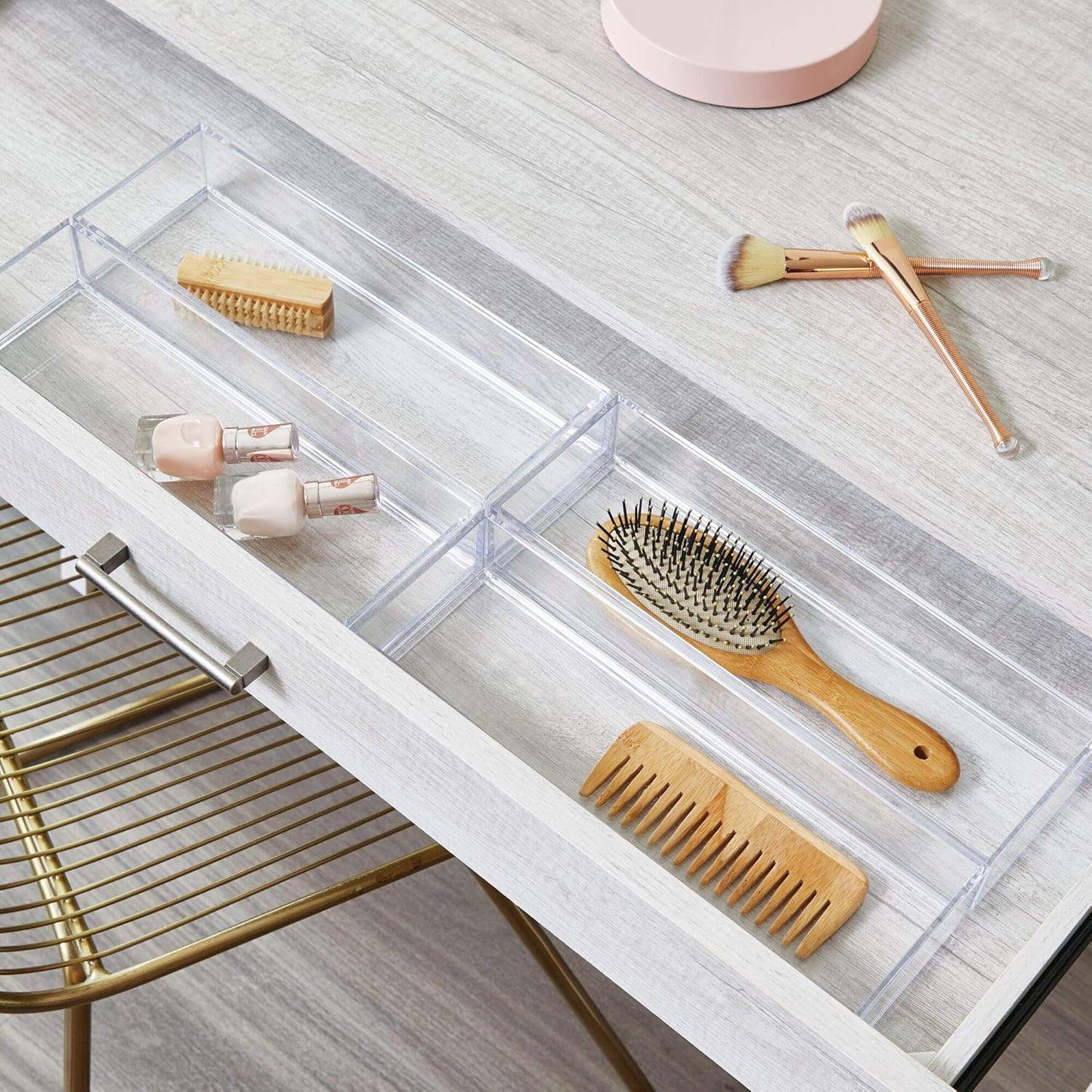 iDesign Clarity Drawer, Kitchen and Bathroom Organization Silverware, Spatulas, Gadgets, Clear