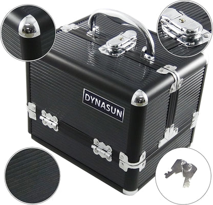 DynaSun - 22 cm Aluminium Beauty Case, Black, Travel Beauty Cases