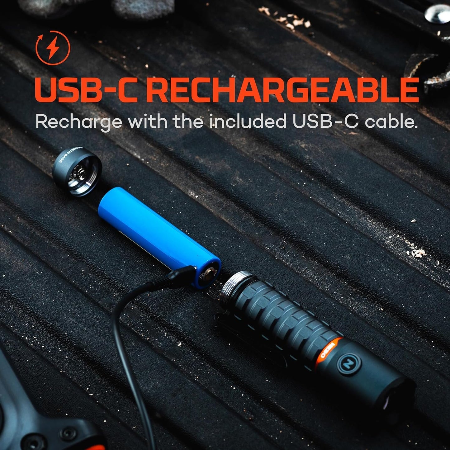 NEBO Torchy 2K Rechargeable Pocket Flashlight, 4 cm x 3 cm x 11 cm