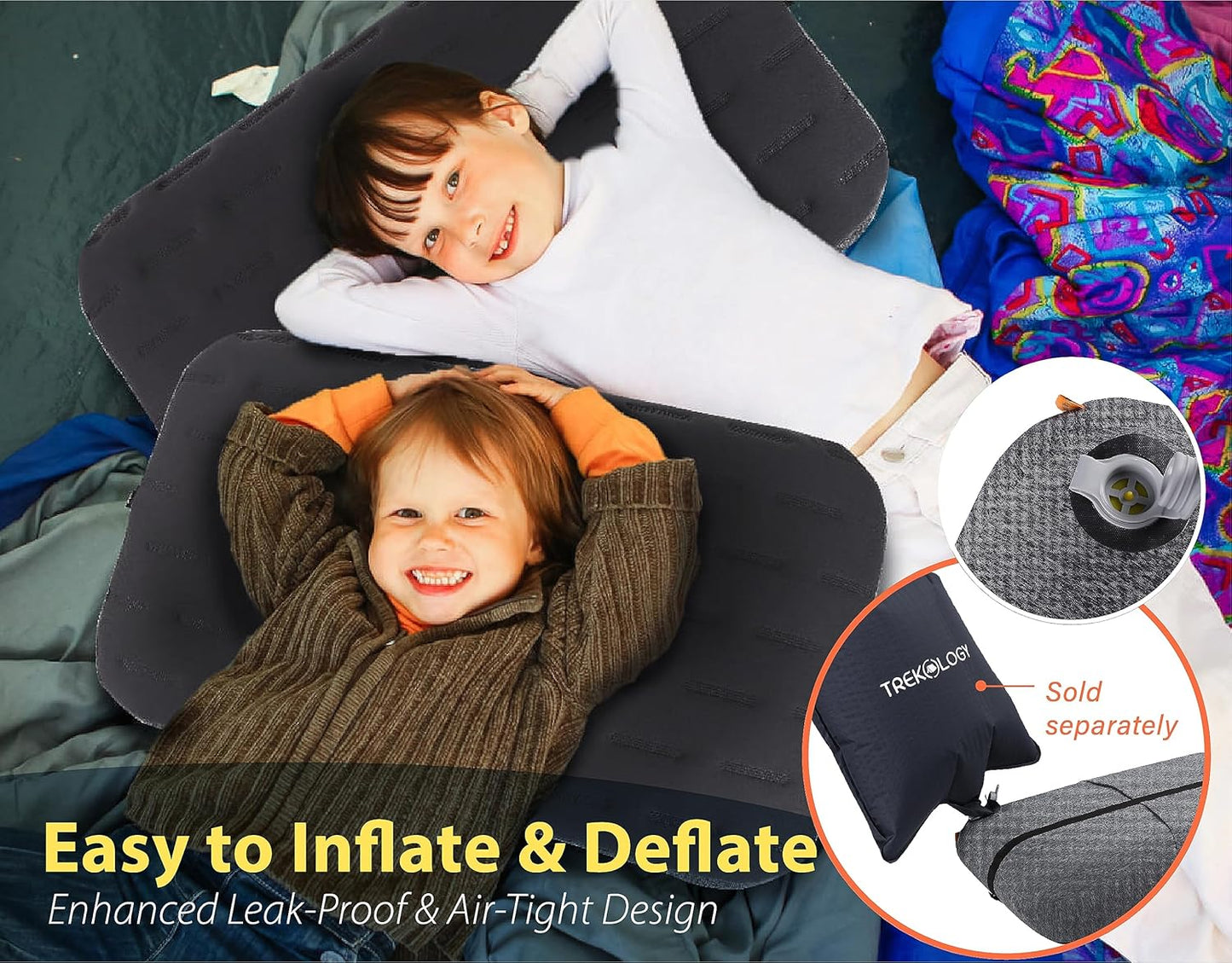TREKOLOGY Large Inflatable Camping Pillow – Home-Sized Comfort for Outdoor Adventures | Portable, Easy-to-Inflate, Ideal for Camping, Backpacking, and Travel | Aluft Ultra