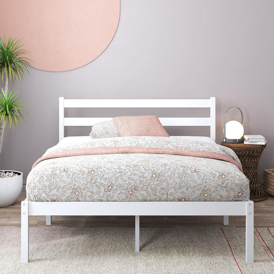 Zinus Bamboo King Single Bed Frame Wooden Bed White | Timber Slats, Strong Solid Wood, Mattress Base | 5Yrs Warranty | Bedroom Furniture with Storage Space