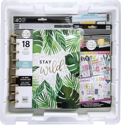 AB Designs 6899ABD Super Satchel Double Deep with Lift-Out Tray and Removable Dividers, Stackable Home Storage Organization Container, Clear with Sliver Latches and Handle