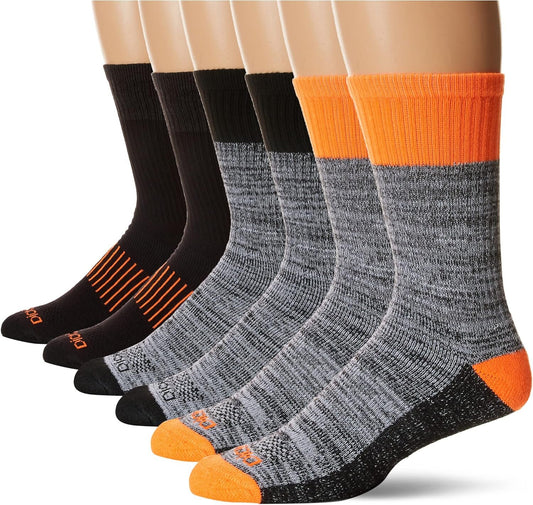 Dickies Men's Dri-Tech Performance Work Crew Socks 6 Pair,Black