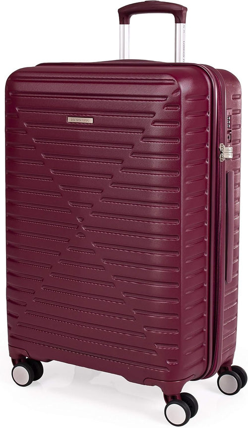 london Fog ABS Hard Case - 8 Wheel Spinner Travel Luggage | Telescopic Drag Handle | TSA Security Locks LFL005, Tuscan Red, Suitcase