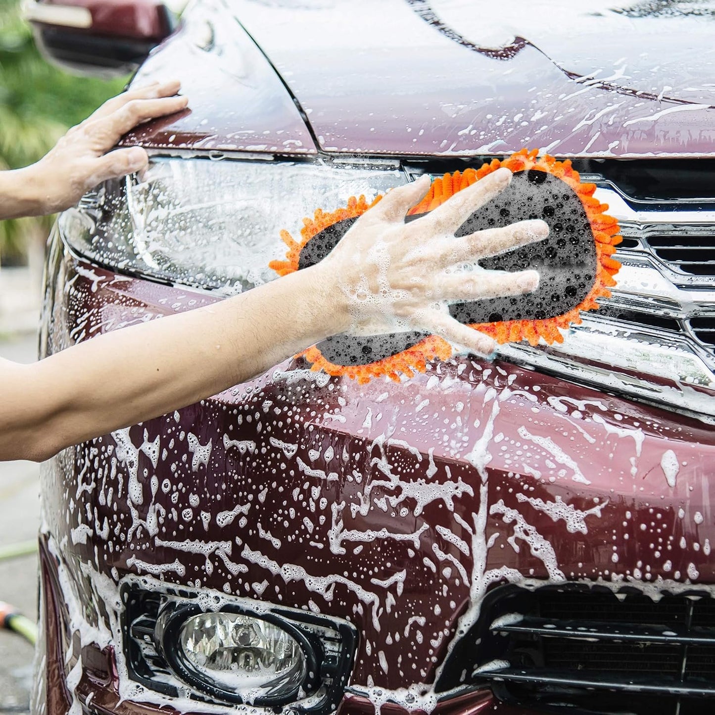SCRUBIT Microfiber Car Wash Sponge Non-Scratch Microfibers for Cleaner Cars, Great for Everyday Cleaning - Automobile Cleaning Sponges Essential Part of Any Car Wash Kit (1 Pack)