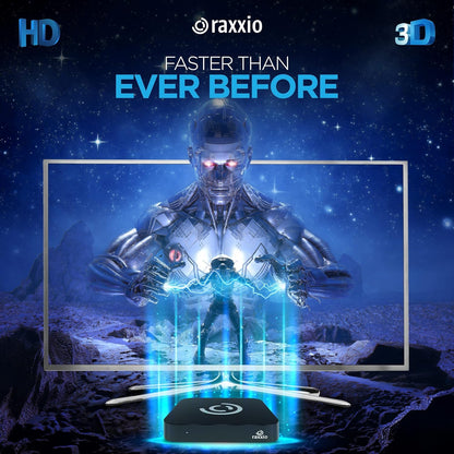 Raxxio Android TV Box 9.0 - RAX2100 Smart TV Box 4K HDR, Amlogic S905X3 Processor, 4GB RAM, 64GB ROM, WiFi 2.4G + 5G, USB 3.0, Bluetooth 4.1, Media Player with Bluetooth Remote Control