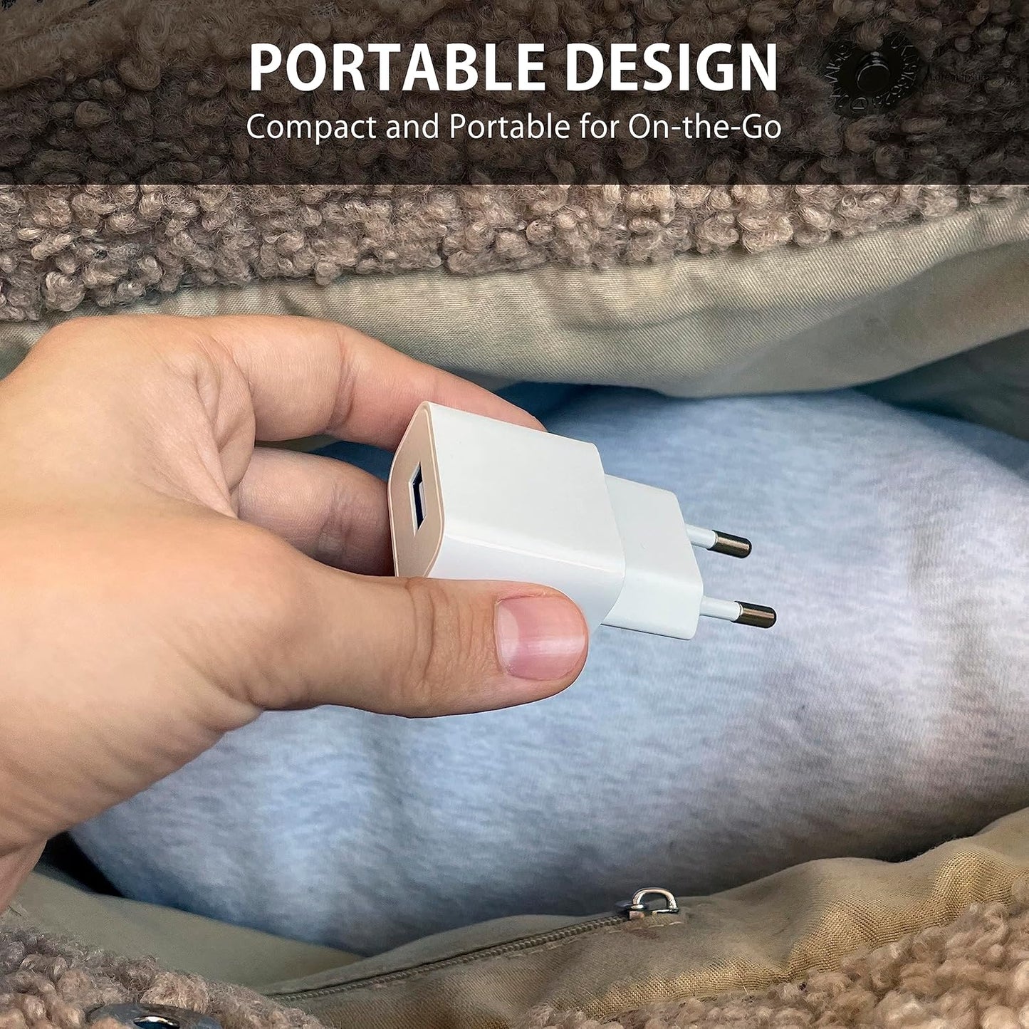 MyGadget 2x USB Wall Charger - Universal Charger (1A / 5V) - Portable Battery Charger and Compatible with Samsung/Huawei - White