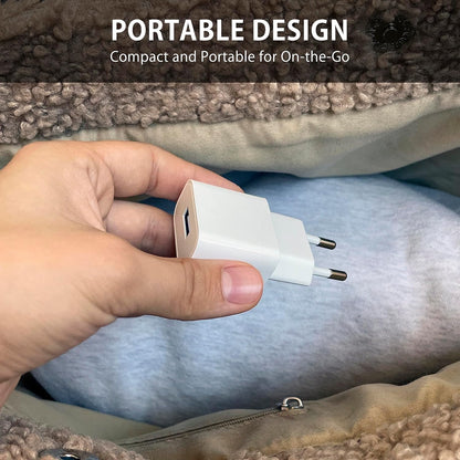 MyGadget 2x USB Wall Charger - Universal Charger (1A / 5V) - Portable Battery Charger and Compatible with Samsung/Huawei - White