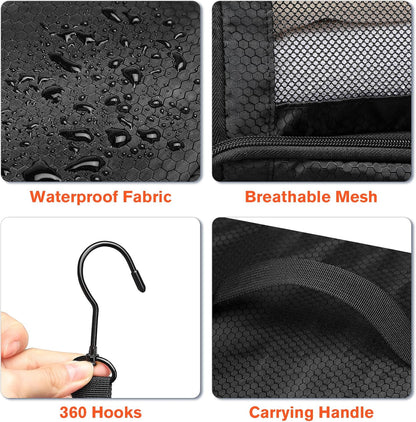 Hanging Suitcase Organizer, Travel Essentials Carry-on Collapsible Packing Cubes for Travel, Stow-N-Go Portable Hanging Closet Organizer Shelves Luggage Bag, Small, Black