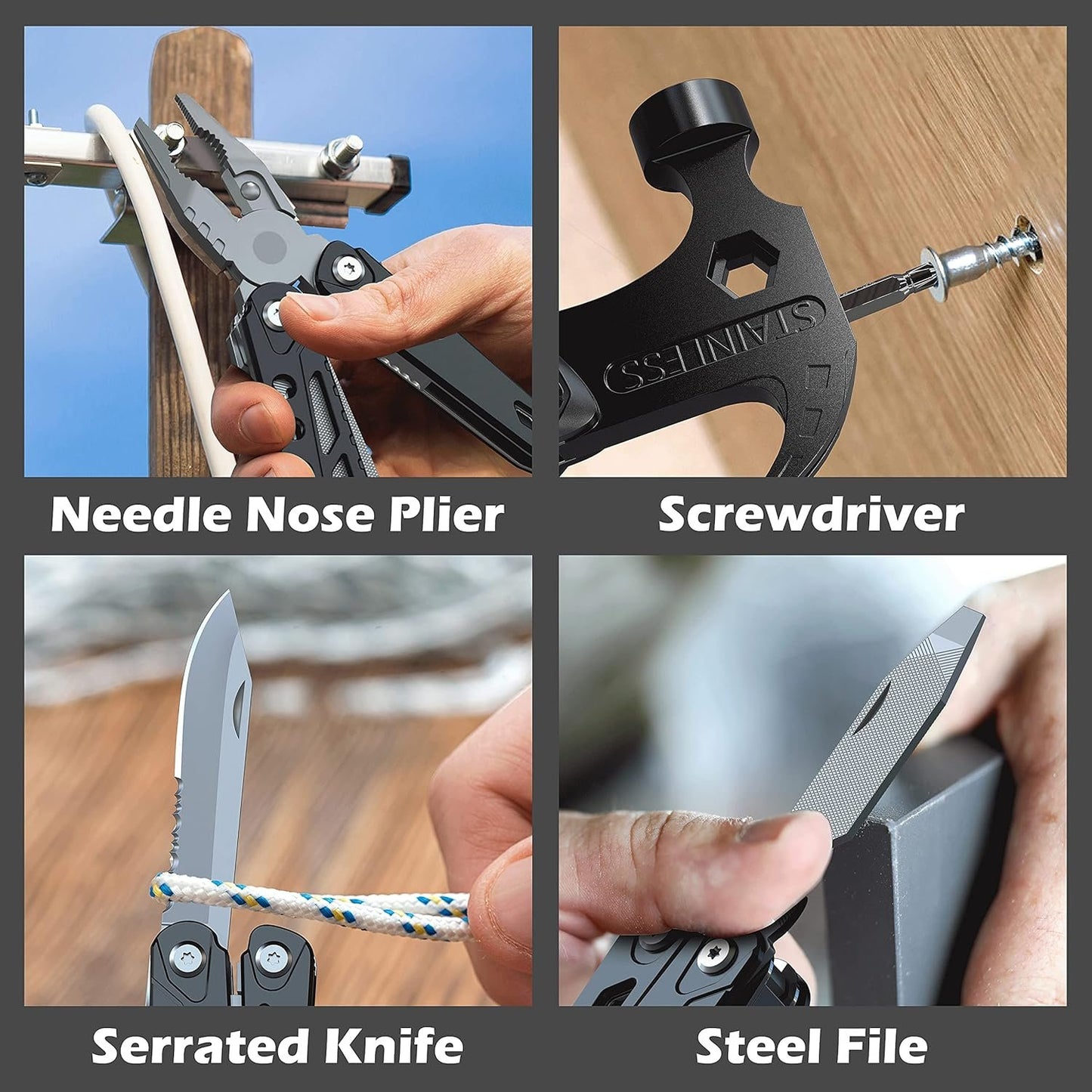 Rush Deer 14-in-1 Multitool, Gifts for Dad, Mini Hammer Multitool, Small Hammer Tool, Survival Gear and Supplies, Christmas Gift for Boy Husbands