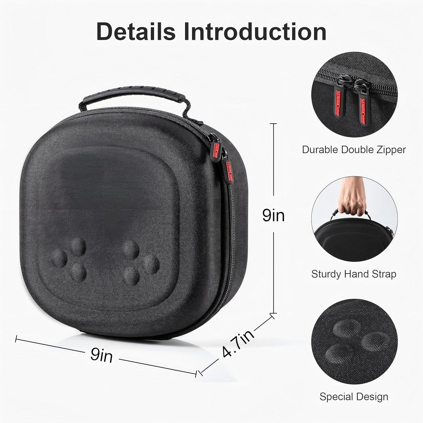 Hard Carrying Case for Meta Quest 3S, VR Gaming Headset and Touch Controllers Accessories Travel Case, Small Hard Shell Storage Case for Oculus Quest 3S/Quest 3/Vision Pro, Black