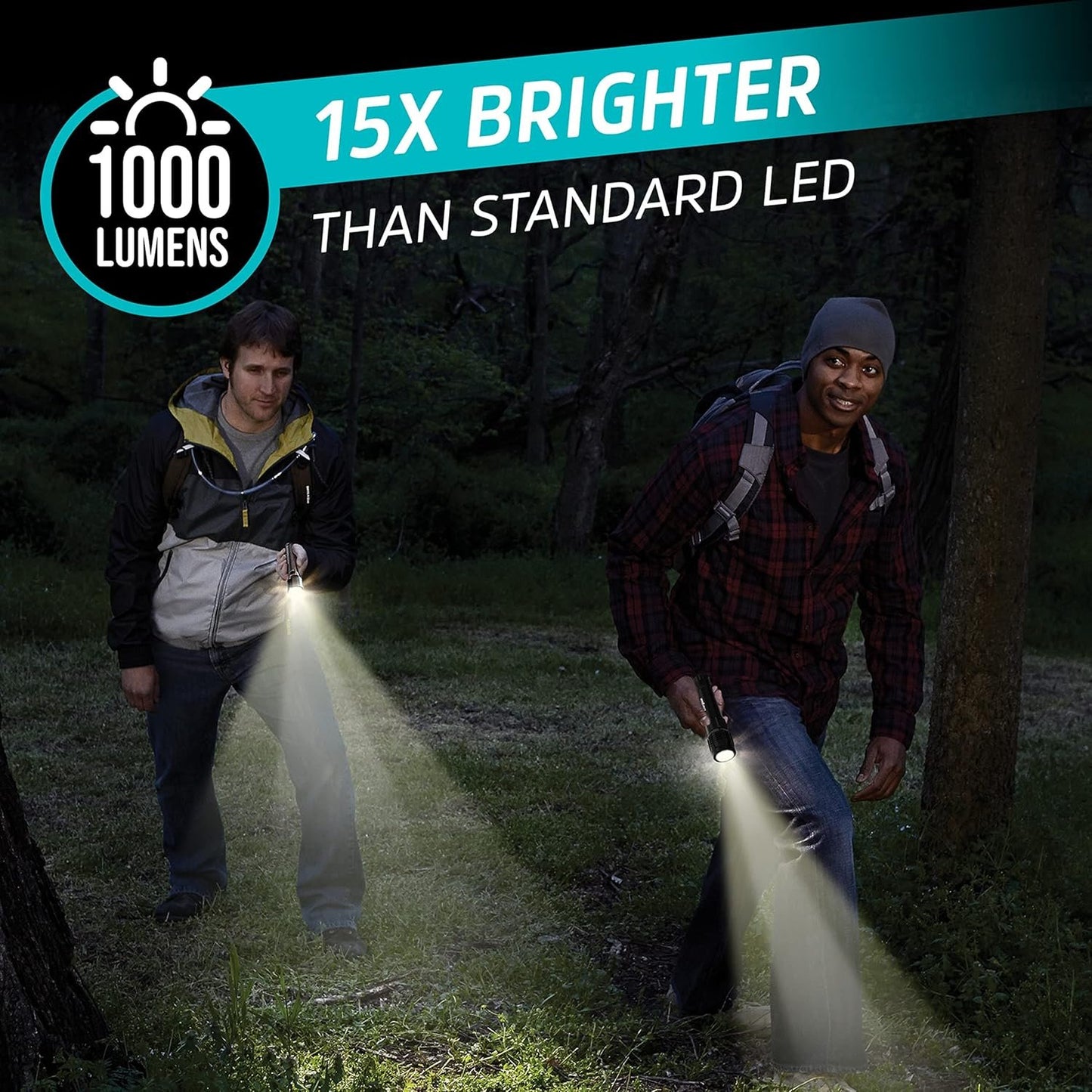 Energizer Rechargeable LED Flashlight X1000, Hybrid Power Capability, Ultra Bright 1000 Lumens, IPX4 Water Resistant, Rugged Aluminum Tactical LED Flash Light (USB Charging Cable Included)