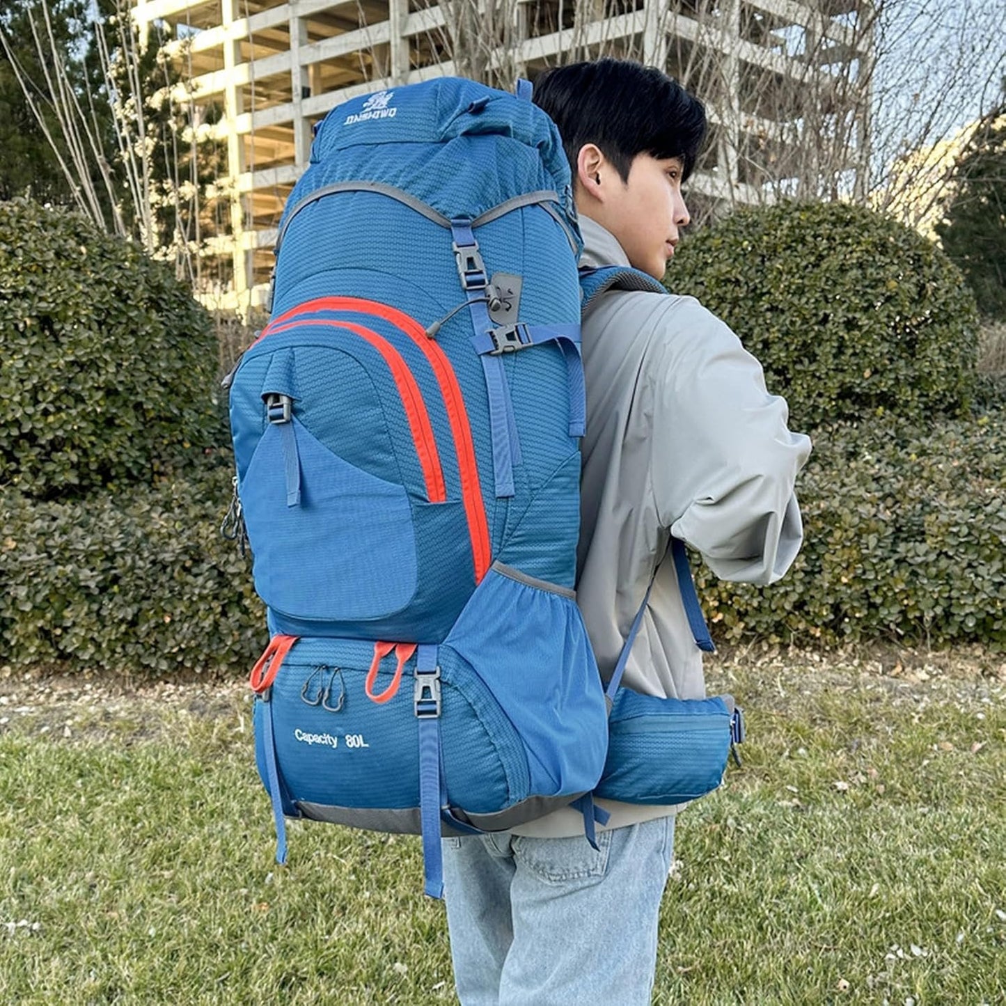 80L Backpack Outdoor Sports Hiking Backpack Multi-Functional Sports Travel Luggage Camping Large Capacity Mountaineering Bag