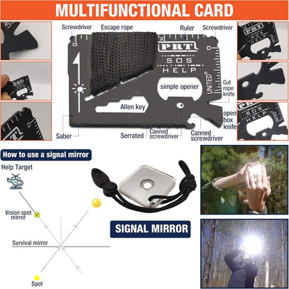 Survive Hero Survival Kit Military, for Teen Boys Gift Ideas, Stocking Stuffers for Teenage Boy, Mens Gift Set, EDC Tactical Gear Camping Gadgets for Men, Hiking, Hunting Accessories