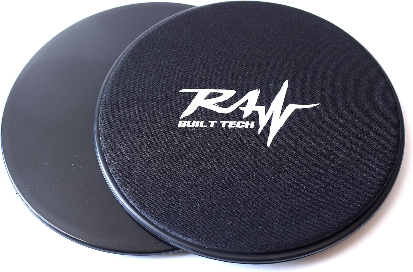 RAW Built Tech Abdominal Core Sliders - Set of 2 Fitness Glide Plates - Great for Abs, Crossfit, Cross Training, Push-ups and Planks - Full Body Core Exercise - Dual Sided Design Works on Any Surface