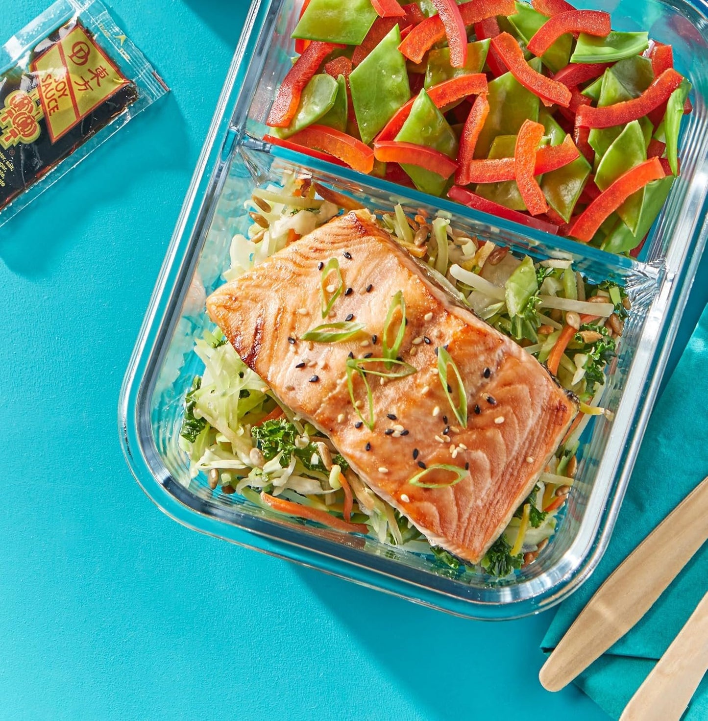 Pyrex Meal Prep Divided Glass Storage, 1380 ml Capacity