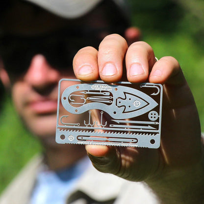 Tiny Survival Card: A 17-Tool Survival Kit with Knife That Fits in Your Wallet - Ultimate EDC, Multitool Card for Your Wallet - Great Gift! 5-Pack