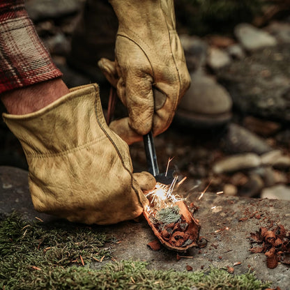 Überleben Hexå Ferro Rod Fire Starter for Survival w/Multi-Tool Fire Striker, Lanyard - 6" Long, 1/2" Thick Hexagon Fire Steel, 20,000 Strikes - Waterproof Flint and Steel - Camping Fire Starter Rod
