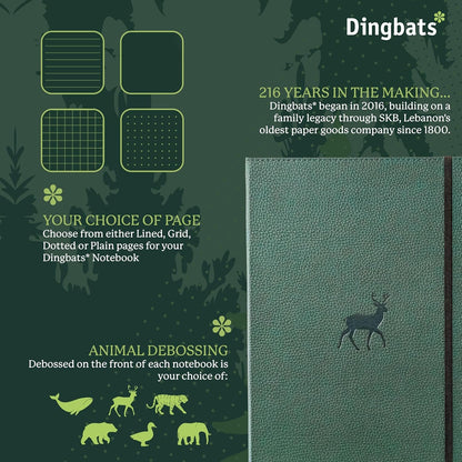 Wildlife A4 Lined Notebook - Extra Large Hardcover PU Leather Journal - for Work, Travel - Pocket, Elastic Closure, Pen Holder, Bookmark