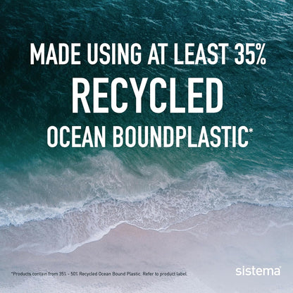 Sistema Ocean Bound Plastic Small Split Food Storage Container, 350 mL, BPA-Free, Teal or Blue (Not Selectable)