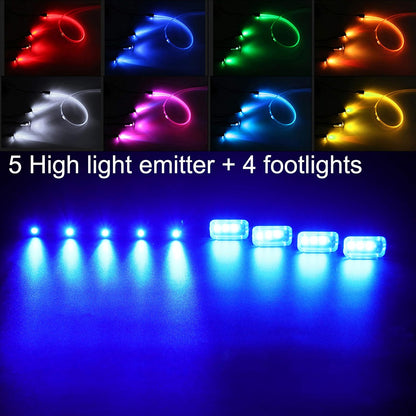 TABEN Ambient Lighting Kit - 6M Fiber Optic 64 Colors Bluetooth APP Control USB Footwell Atmosphere Light DIY 16 Million RGB Multicolor Sound Music Sync Interior Lighting DC 12V