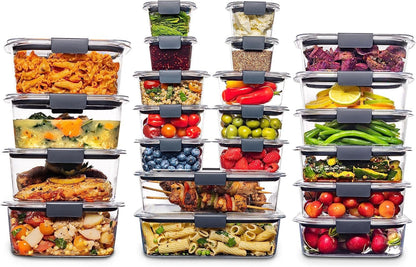 Rubbermaid Brilliance BPA Free 44-Piece Food Storage Containers Set, Airtight, Leak-Proof, with Lids for Meal Prep, Lunch, and Leftovers