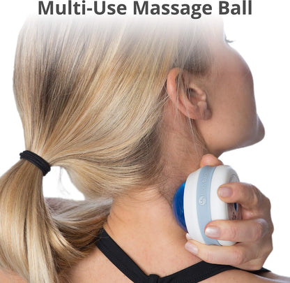 Body Back Manual Massage Roller Ball, Roller Massager, Self Massager, Lacrosse Ball Massager, Back Massage Tool, Self Massage Ball for Sore Muscle & Joint Pain (Blue)