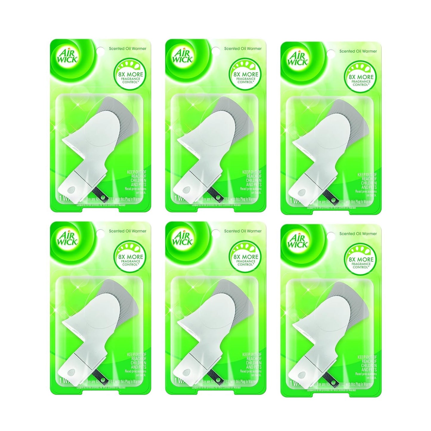 Air Wick Scented Oil Air Freshener Warmer, 6 Count, Plastic, Aroma Diffuser, Medium Room
