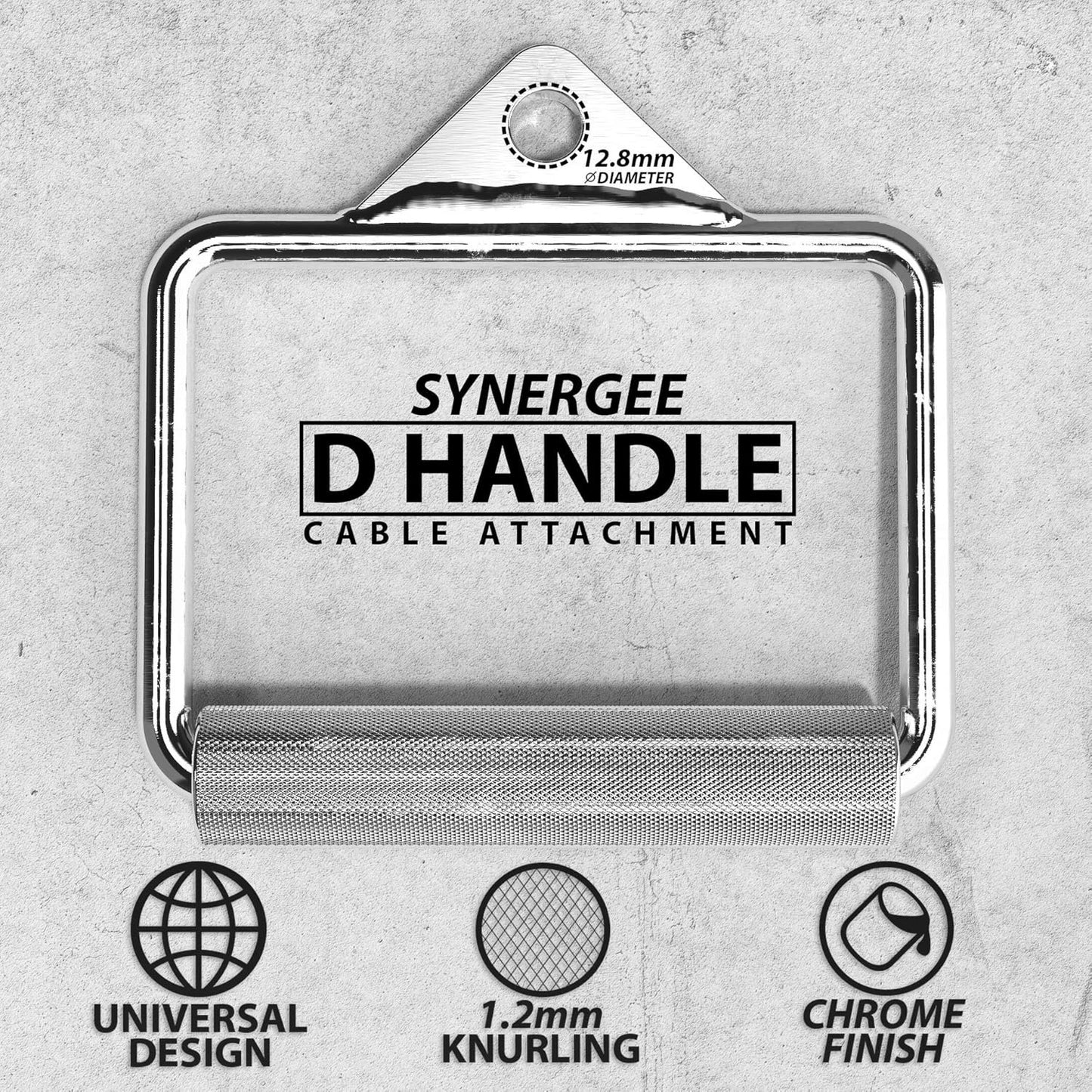 Synergee D Handle Cable Attachment – Home Gym Accessory for Cable Machine, D Ring Grip for Weight Workout
