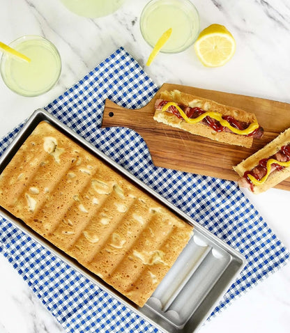 USA Pans 15 x 6 x 1.5-Inch New England Hot Dog Pan Aluminized Steel with Americoat