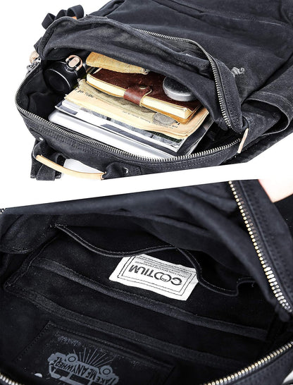 Gootium Canvas Backpack - Vintage Style Cloth Bag Men's Casual Daypack Laptop Outdoor Travel Rucksack
