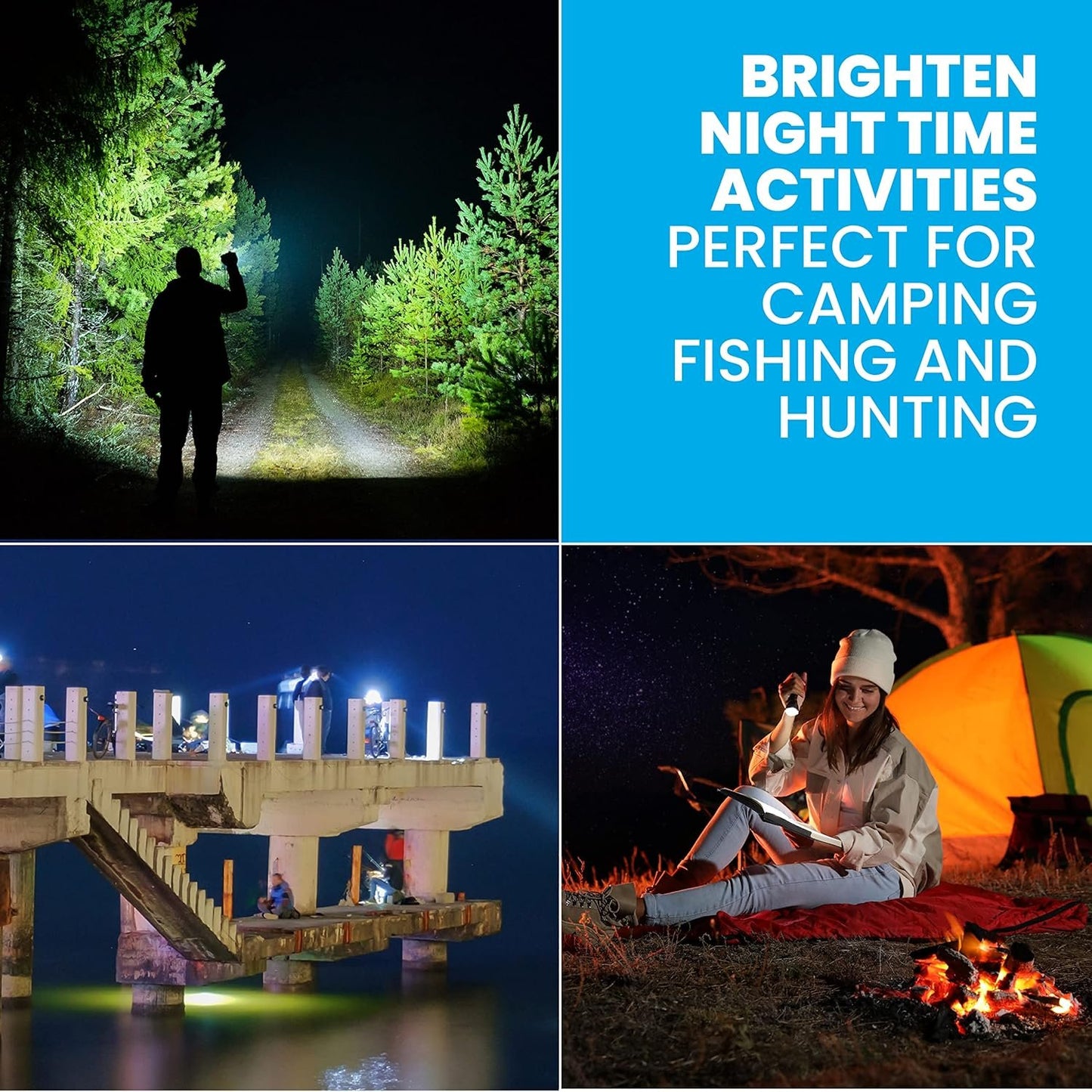 TacLight Tactical Flashlights, 3 Pack Zoomable Waterproof Flashlight Camping, LED Flashlight, Torch Light, Lampe De Poche, Heavy Duty Flash Light, Emergency Flashlight AS SEEN ON TV…