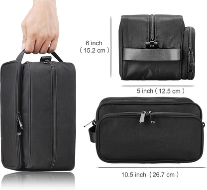 Lucky Rain Toiletry Bag for Men, Mens Bathroom Shaving Kit Travel Bag, Waterproof Travel Bag for toiletries with Handle for Travel Business, Black